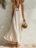 Women's Sleeveless Cotton Linen Loose Fit Maxi Dress – Casual Beach Resort Summer Gown_ecoleips.com