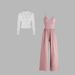 European And American Cross-Border Trade Spring Summer Lace Long Sleeve Camisole Slim Fit Jumpsuit V-Neck Wide-Leg Set_ecoleips.com