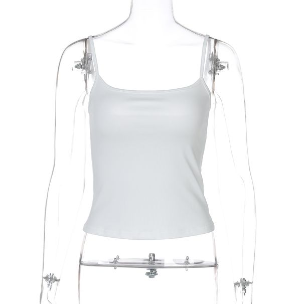 European And American Style Short Top, 2025 Spring New Model, Solid Color Slim-fit Hot Girl Fashion Camisole, Wholesale_ecoleips.com
