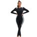 Muslim New Long Sleeved One Piece Swimsuit For Women In European And American Colors, Fully Surrounded Diving Suit Trousers Swimsuit_ecoleips.com