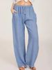 Suitable For All Seasons 2024 Autumn New Fashion Drawstring Loose Wide-leg Casual Women's Pants_ecoleips.com