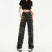 Women's Camouflage Cargo Pants 2026 Spring/Summer New Popular High-Waisted American Style Straight Narrow Wide-Leg Jeans_ecoleips.com