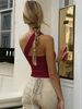 Hugcitar One Shoulder Halter Solid Patchwork Star Backless Sexy Crop Tank Top Fashion Women Clothings Streetwear Vacation_ecoleips.com