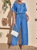 Women's Clothing Women's Fashion Casual Sweetheart Neck Suit Style Turn Up Sleeve Short Sided For Formal & Casual For Women_ecoleips.com