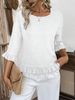 Summer Women's Short Sleeve Round Neck Solid Color Shirt Loose Fit European American Style Thin Top For Independent Website_ecoleips.com