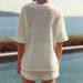 Women's Clothing Design Fashion V Neck Casual Ladies Hollow Short Sleeve Shorts Suit_ecoleips.com