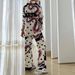 Women's Clothing Large Size Temperament Long Sleeved Commuter Shirt High Waisted Wide Leg Pants Suit_ecoleips.com