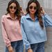 Women's Fleece Collar Short Loose Sweatshirt_ecoleips.com