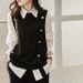 Elegant Knit Vest For Women - Slimming Casual Layering Piece With 3D Pattern, Versatile For Office & Daily Wear_ecoleips.com
