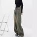Vintage Distressed Wide-leg Jeans For Women, Plus Size, Early Autumn, Pear-shaped Body, High-waisted, Slimming, Loose,_ecoleips.com