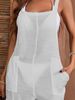Swimming Holiday Summer Beach Solid Color Square Neck Sleeveless Blouse, Shorts, Swimsuit With Pockets_ecoleips.com