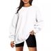 Women's Clothing Women's Oversized Fleece Sweatshirt Long Sleeve Crew Neck Pullover Sweatshirt Casual Shirt Tops_ecoleips.com