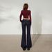 YC&American Retro Hot Girl Low-Waist Double-Buckle Slim Flared Versatile Autumn-Winter Stretch Denim Pants For Women New_ecoleips.com