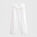 Aria Basics 2026 Spring New European And American Women's Fashion Casual Overlaid Waist Pants Long Trousers Solid Color Lace Thin_ecoleips.com