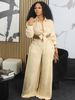 Women's Clothing Long Sleeved Casual Shirt & Wide Leg Pants Set Loose Fit Spring Autumn New Arrivals_ecoleips.com