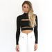 2025 Sexy Hollow Out Long Sleeved High Neck Top For Autumn And Winter Women's Clothing 8815_ecoleips.com