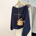 American-style Real-shot One-shoulder Off-shoulder Long-sleeve Sweatshirt Women, Thin Loose-fitting, Korean-style,_ecoleips.com