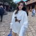Round-neck American Retro Printed Sweatshirt For Women, Spring And Autumn Thin Jacket, 2024 New Popular Loose Casual Top_ecoleips.com