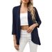 Women's Printed Knit Cardigan Lightweight Boho Chic Floral Solid Color 3/4 Sleeve Cover-Up Spring Summer Layering Essential_ecoleips.com