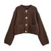 Oversized Knit Cardigan With Patch Pockets – Chunky Button-Up Sweater For Effortless Layering_ecoleips.com