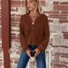 Women's Autumn/Winter Solid-Color Hoodie Long Sweatshirt With Buttoned Collar And Loose Fit_ecoleips.com