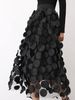 Women's 3D Decorative Patches Mesh Panels Lined Midi Skirt Casual A-Line_ecoleips.com