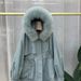 girl Charming Parka For Women 2024 Winter New Style Rex Rabbit Inner Jacket With Detachable Fox Fur Collar_ecoleips.com