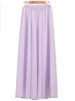 K Half Length Skirt Bohemian Style Long Skirt, High Waist Solid Color Plus Size A-line Skirt, Floor Length Beach Skirt_ecoleips.com