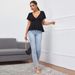 Voya Women's Sexy V-neck Waist Cinched T-shirt Top 2026 In Stock, Slim Hem, Short Sleeved Knit Shirt For Women_ecoleips.com