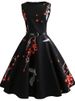 Floral Print Summer Dress Women Sleeveless Tunic Elegant Vintage Dress Belt Party Dresses Casual Sundress Vestido_ecoleips.com