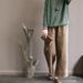 Women's Clothing Corduroy Loose Fit Autumn Pants For Mothers Elastic Waist Wide Legs Women's Bottoms_ecoleips.com