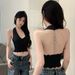 New Lace Camisole With Chain Detailing, Beautiful Back Design, Summer Sexy Slim-fit Backless Short Top_ecoleips.com