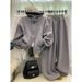 Women's Clothing Two Piece Set Fleece Lined Hooded Sweatshirt And High Waisted Slimming Wide Leg Pants Casual Sportswear_ecoleips.com