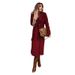 Women's Long Wool Coat – Oversized Trench Coat With Belt, Classic Lapel Collar, Solid Color (White/Beige/Black/Khaki/Burgundy/Sky Blue)_ecoleips.com