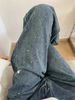 Sparkling Galaxy Blue Flared Jeans For Women - Glitter Narrow Wide Leg Trousers With High Waist & Rhinestone Details_ecoleips.com