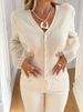 Elegant Women's Button Knit Cardigan Solid Color Top European American Style Spring Summer_ecoleips.com