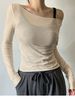 Women's Clothing Slim Fit Women's Cat Ear T-Shirt Off The Shoulder Top Trending Design For Formal & Casual For Women_ecoleips.com