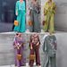 Women's Clothing V Neck Cotton And Linen Printed Tops And Trousers Casual Suits_ecoleips.com