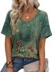 Zeagoo Womens Summer Tops Short Sleeve Casual Shirts Floral Tee Trendy 2026 Basics V Neck Plain Tshirt_ecoleips.com
