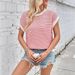 Women's Clothing New Fashion Striped Sweater Casual Contrast Color Bat Sleeve Round Neck Sweater_ecoleips.com