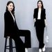 Spring And Autumn New Style Suit Professional Elegant Slim Fit Long Sleeve Blazer Wide Leg Pants Two-Piece Set For Women_ecoleips.com