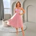 2025 Spring/Summer New High-End Mesh Sleeveless Tube Top Dress European And American Fashion Elegant Socialite Light_ecoleips.com