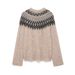 Vintage Versatile Alpaca Hair Jacquard Knitted Sweater_ecoleips.com