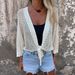 Women's Mesh Faux Ice Silk Cape Shawl Knitted Outerwear Sun Protection Top For Spring/Autumn Summer_ecoleips.com