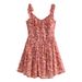 YPFF Trendy Women's European And American Style Vintage Floral Tie-Waist Lined Strap Dress_ecoleips.com