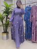 Muslim Dress Elegant Slim Waist Long Sleeve Dress For Women Print Fashion Design Autumn New Arrival_ecoleips.com