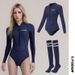 Aria Basics LAGCEN/3MM Neoprene Diving For Women, One-Piece Long-Sleeve Bikini Slim-Fit Swimsuit, Women's Surfing Suit_ecoleips.com