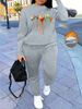 Women's Autumn And Winter Hip-hop Casual Street Heart-shaped Printed Round Neck Sports Shirt+sports Pants Set-567_ecoleips.com