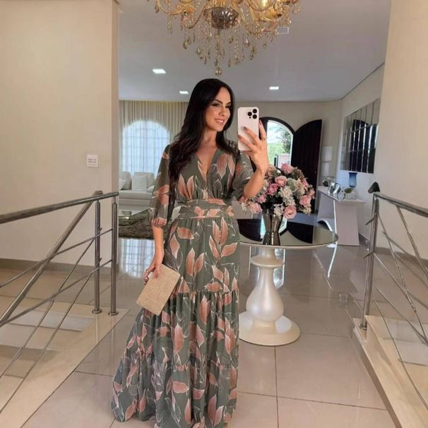 Elegant Long Sleeve Chiffon Dress With Mesh Panels – A-Line High Waist Fall Fashion For Women (Black, Burgundy, Coffee, Sky Blue, Beige)_ecoleips.com