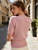 Loose V Neck Knit Blouse, Soft Skin-friendly Shirt_ecoleips.com